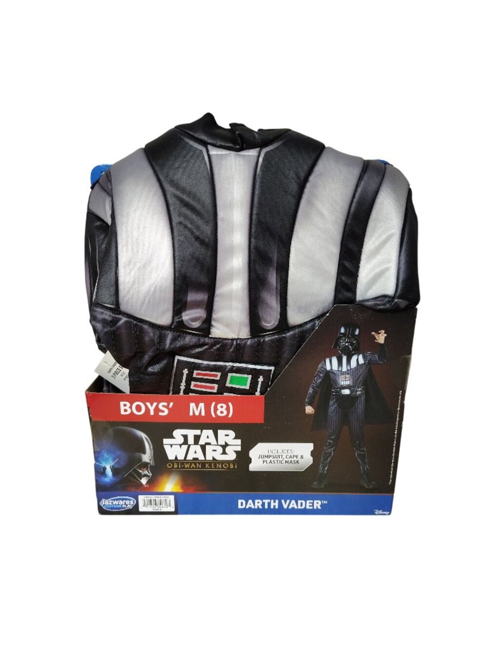 Star Wars Boys Size M 8 Darth Vader Padded Costume Jumpsuit Cape Mask Jazwares